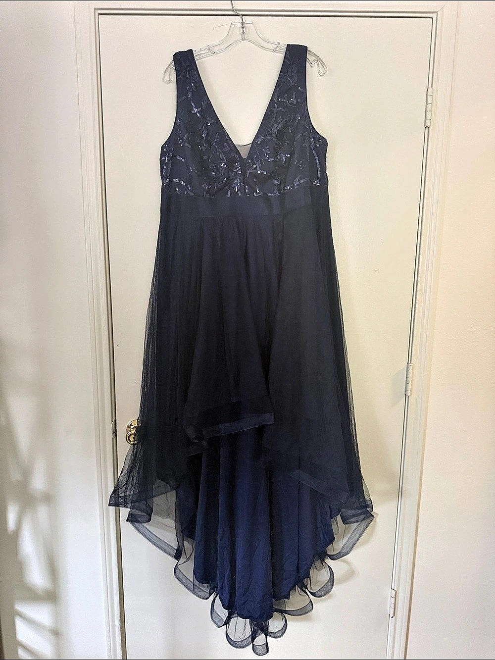 Ever Pretty EP00793NB20 Sequin Maxi Dress Blue Size 2XL NWT